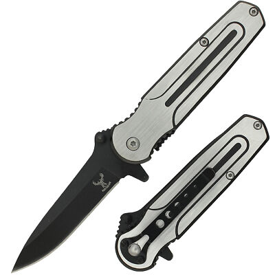 New Spring Assisted Stainless Steel Folding Pocket Knife Drop Point Blade