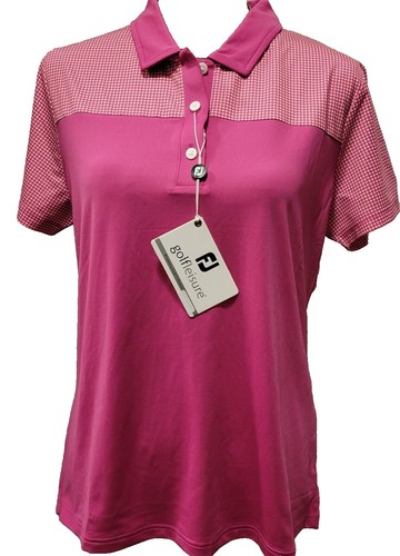 Magnolia Lane Womens Masters Tech SS 1/4 Zip Golf Polo Size M Pink