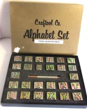 Vintage Craftool Co  3/4" Alphabet Stamp Leather Set Art Tools Stamps 8131