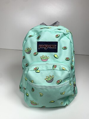 Jansport Mini School Backpack Avocado Party Print Mint Green Superbreak