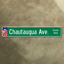 Norman Oklahoma Chautauqua Street blade road sign university 30x5