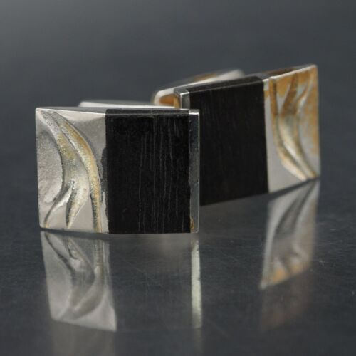 LAPPONIA Sterling Silver 925 Ebony Cufflinks Finland - Picture 1 of 10