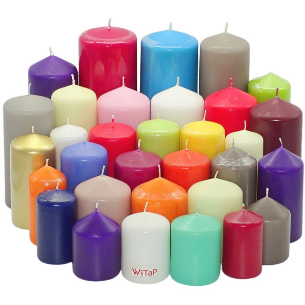 10 Kg Premium Stumpenkerzen Farblich Bunt Gemischt Paket Stumpen Kerzen 1. Wahl-image