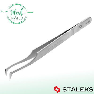 Wimpern-Pinzette ''Mega-Volume'' STALEKS EXPERT TE-41/6, gebogen ''Boot'' 75°