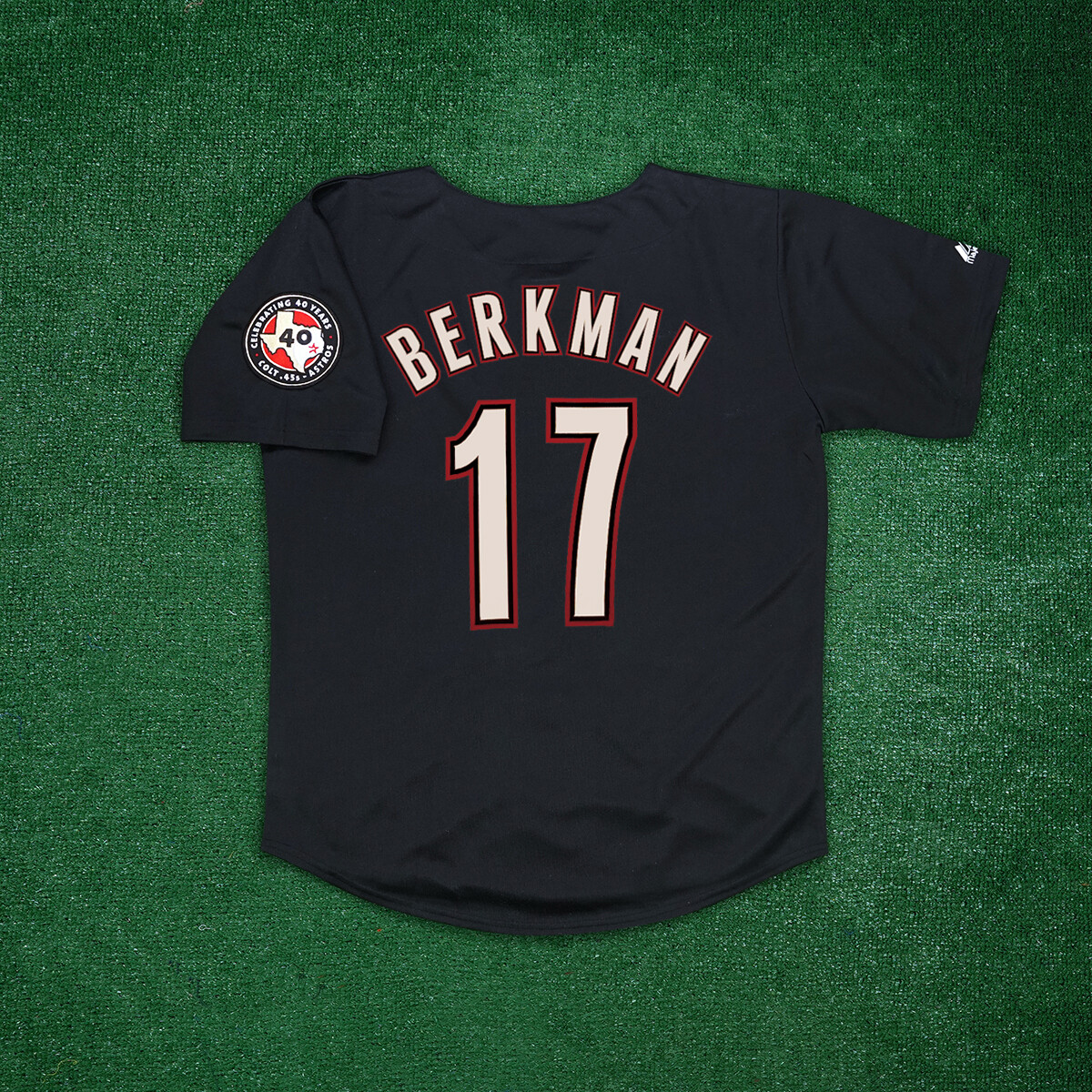 Lance Berkman 2001 Houston Astros Men's Alternate Black Jersey w/ 40th Patch