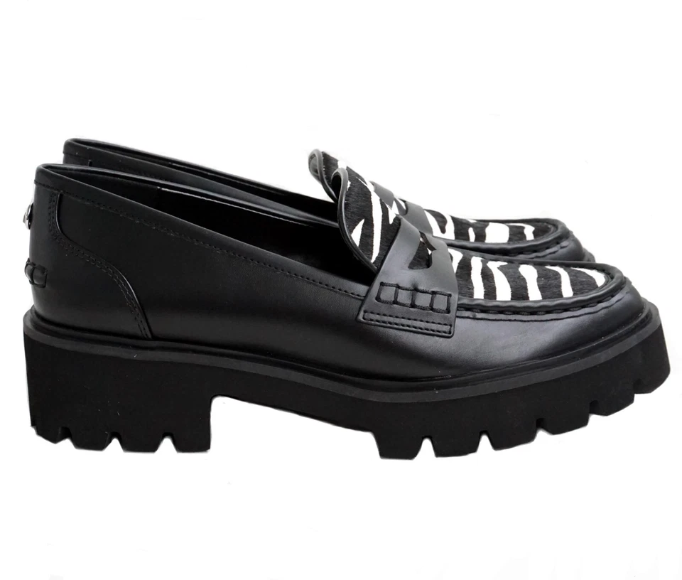Michael Kors Chaussures Slipper Ballerine Holland Lug Mocassins Haircalf Gr.38, - Photo 4/4