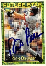 Rich Becker autographed baseball card Minnesota Twins 1994 Topps Future Star #71