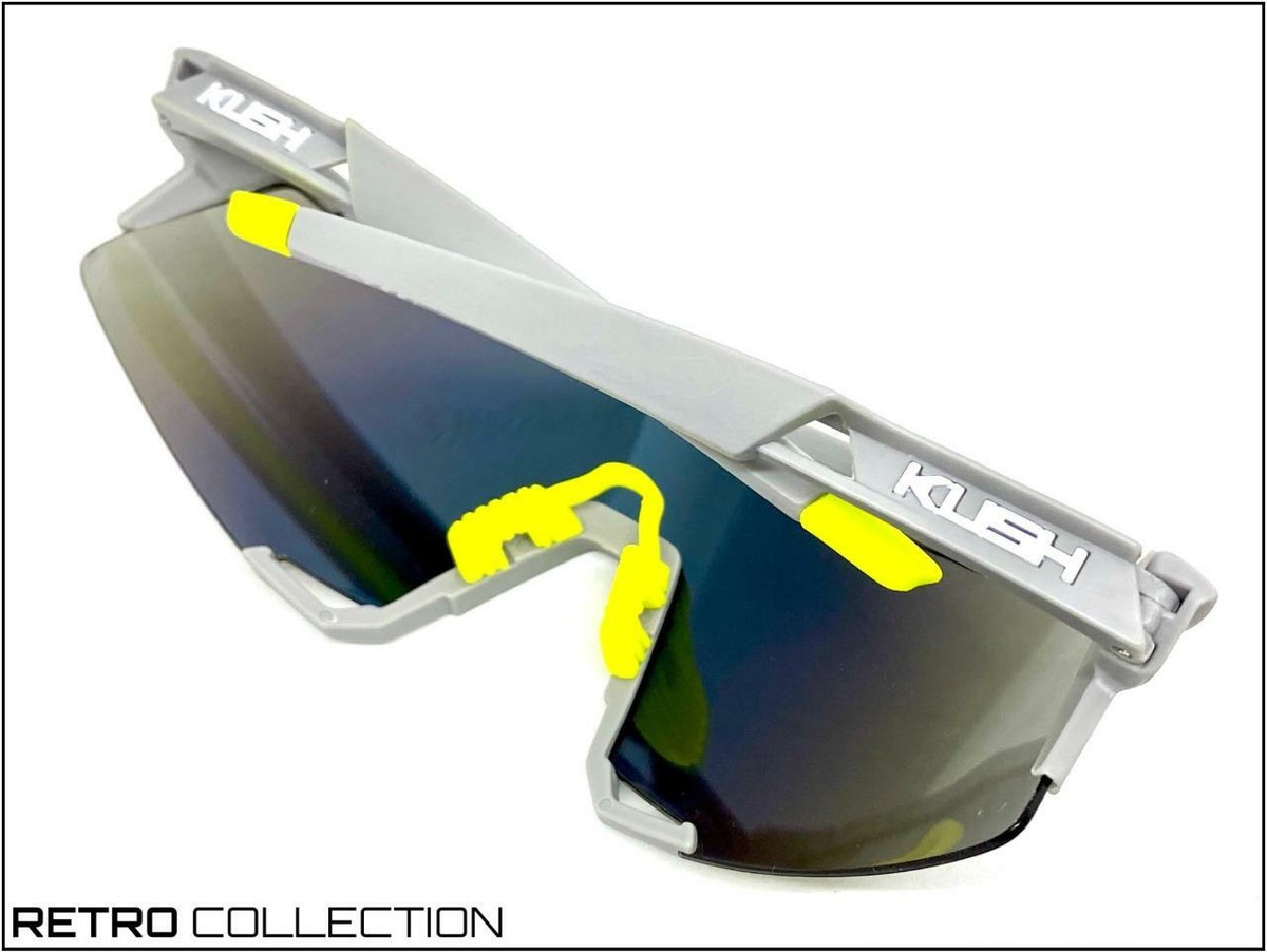 Übergröße Retro Sportlich Wickel Stil Kush Sonnenbrille Matt Grau