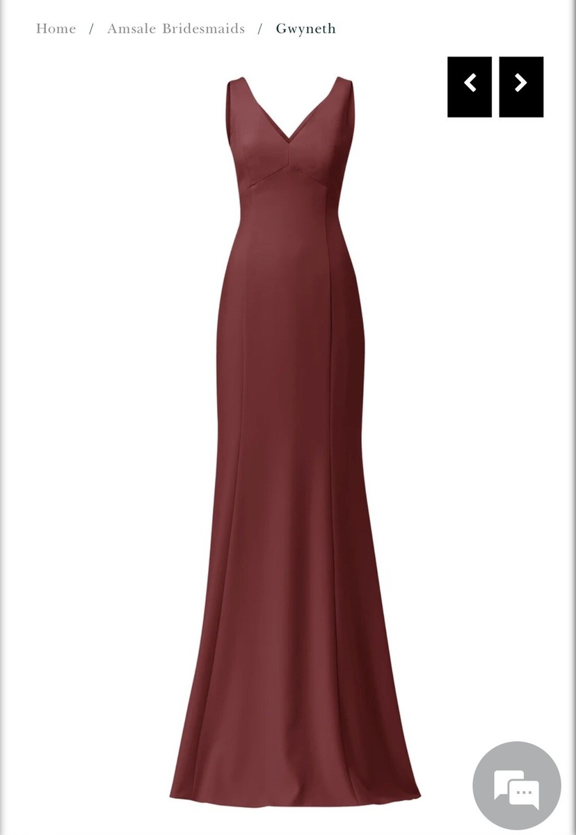 Amsale Gwyneth Bridesmaids dress cayenne Size 2/4 | eBay