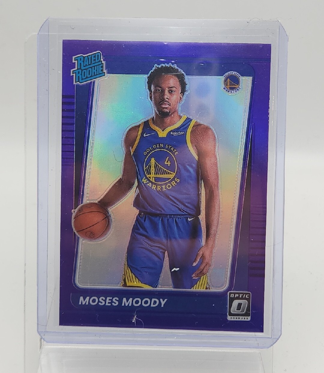 Moses Moody 2021-22 OPTIC PURPLE PRIZM HOLO Panini Donruss ROOKIE RC Card #184