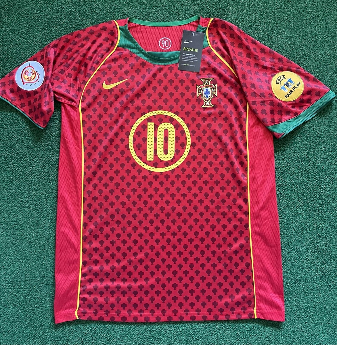 NWT Portugal 2004 Euro T90 “Rui Costa 10” Jersey with Euro Patches