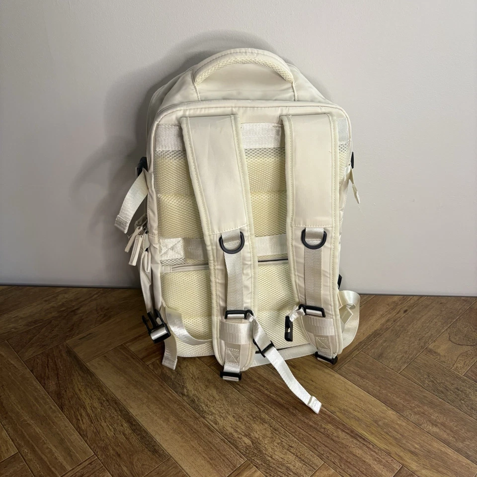 Mochila resistente para adultos tamaño completo crema correas cómodas funda para computadora portátil HDMI Foto 4 de 4