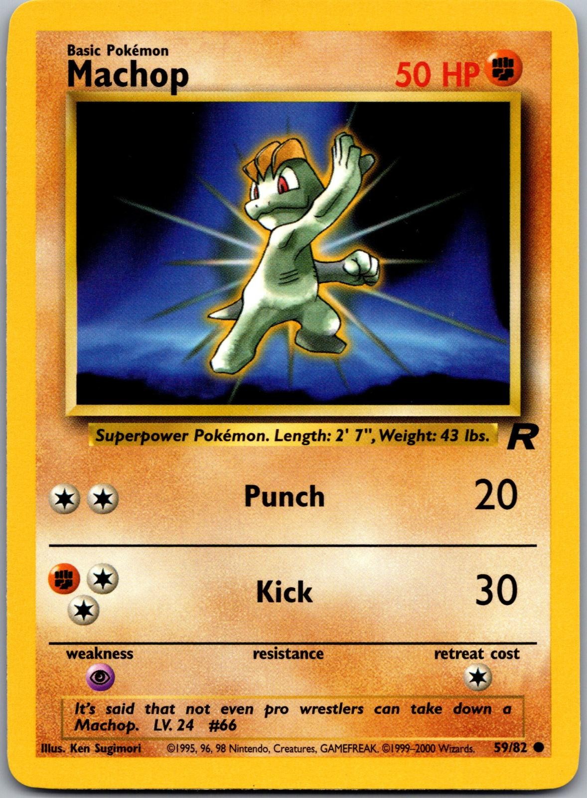Machop 59/82 Common Team Rocket Pokemon Near Mint