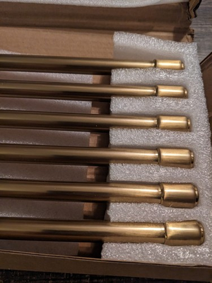 #ad 6 Pack 12 Inch Hole Centers Champagne Bronze Solid Cabinet Pulls Drawer Handles $47.99