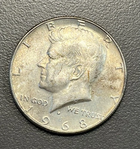 1968 D Kennedy Half Dollar / 40% Silver US Coin / 50 Cent Piece