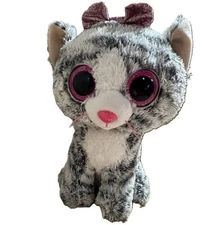 TY Beanie Baby Kiki the Cat Grey Tabby (9 Inch) Stuffed Plush ~ No Hang Tag