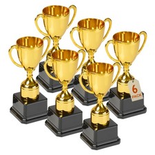 Fun Gold Plastic Trophies - 6 Pack - 7 Inch - Award Trophy Cup Set for Supers...