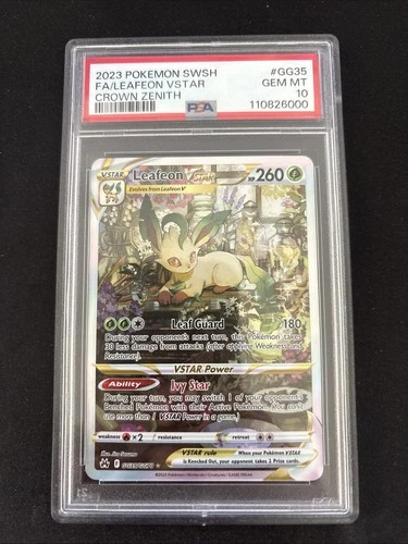 PSA 10 LEAFEON VSTAR GG35 CROWN ZENITH SWORD & SHIELD GALARIAN GALLERY POKEMON