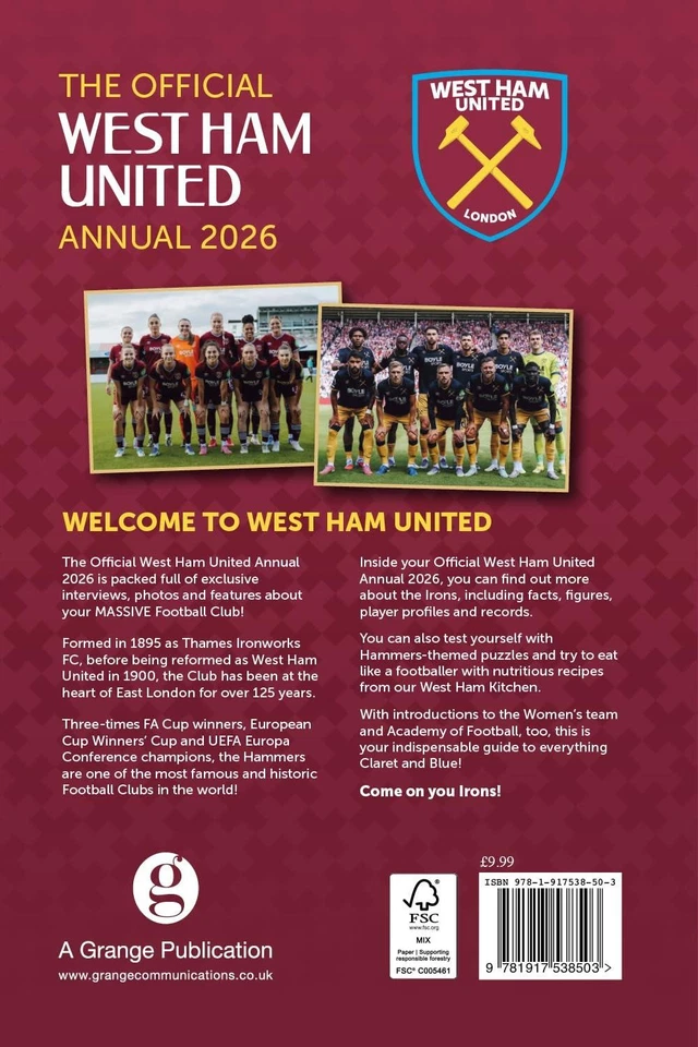 West Ham United FC Official Annual 2026 by WHUFC Hardback - Image 4 of 4