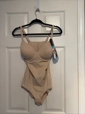 NWT Maidenform Size L Beige Flexees Bodyshaper Sculpt Ultra Firm