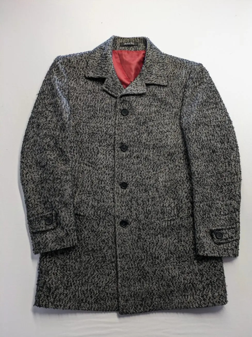 Terzo Uomo Damen Wollmantel 54 Grau Schwarz Wolle Wintermantel Jacke Italien2310