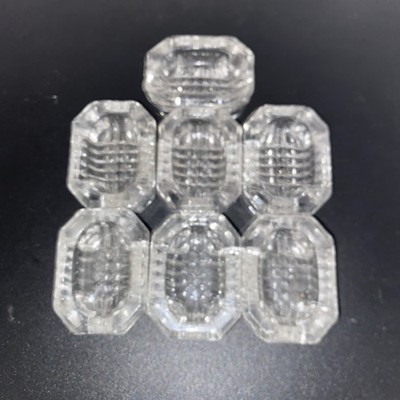 Set of 7 Vintage Pressed Glass Salt Cellars Open Salts