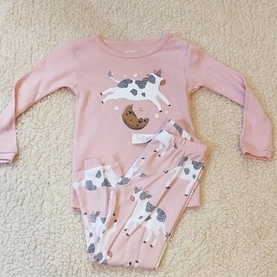 Carter's 18M Pink Cow Animal Print 2-Piece Pajama Set Baby & Toddler