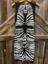 Retired BEBE Dress Black and White Sequin sz S/P Small NWT Rear Zipper