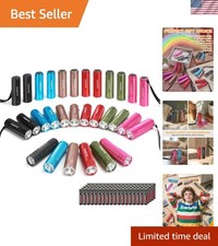30-Pack Mini Flashlight Set, Aluminum LED Handheld Torches with Lanyard, Asso...