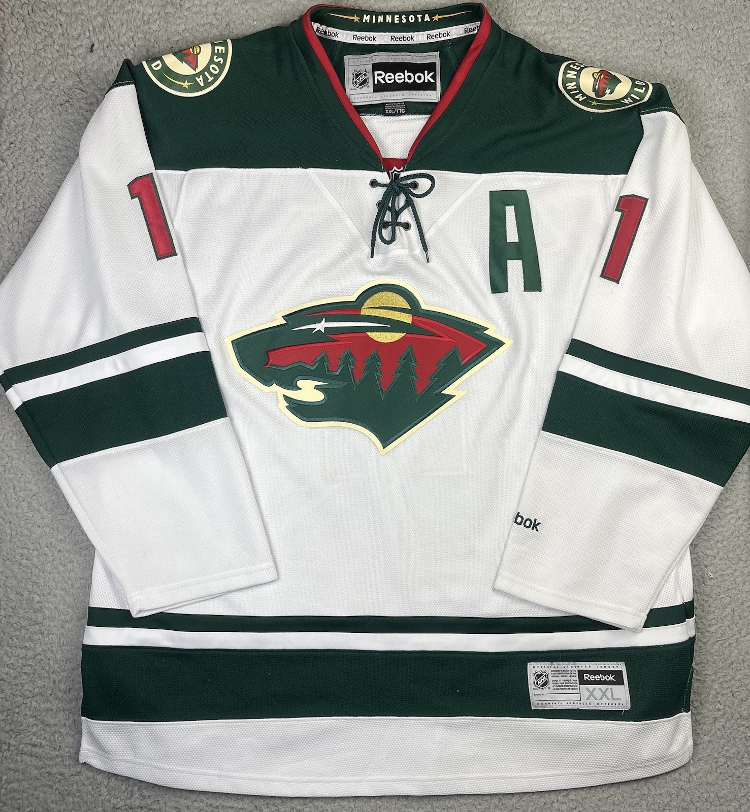 Reebok NHL Minnesota Wild Zach Parise Stitched White Hockey Jersey XXL