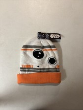 Vintage BB-8 Droid Knit Beanie Cap - Disney Star Wars Cuffed Toque Hat 2015