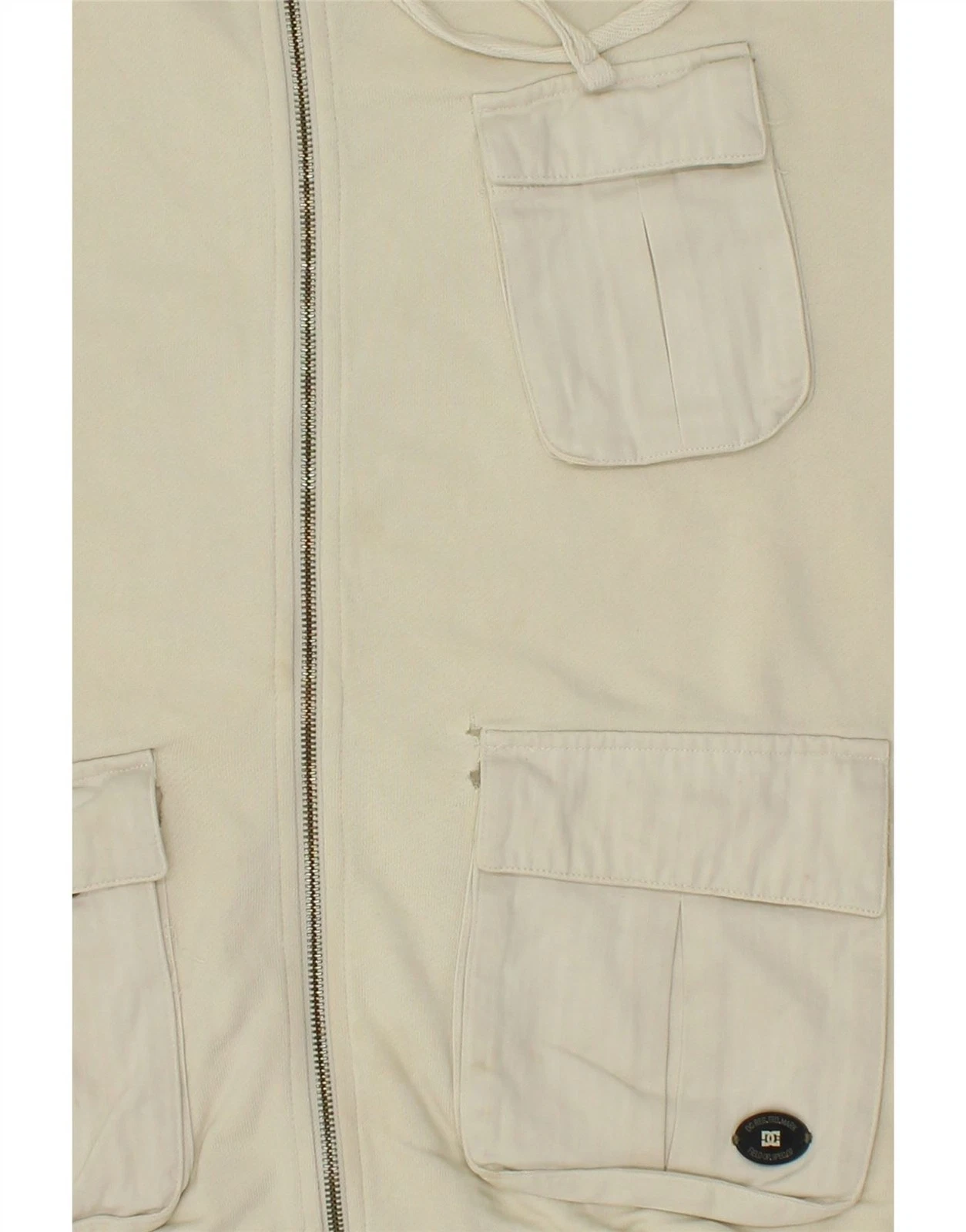 OFF WHITE DC Felpa con cappuccio e zip uomo media off bianco cotone DE09