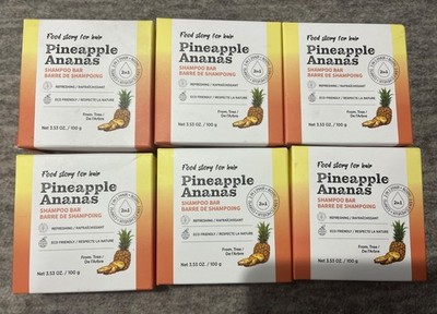 Food Story Pineapple Ananas Refreshing Shampoo Bars 3.53 Oz. ~ 6 Pack