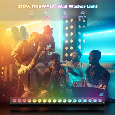 270W 18 LED Wall Washer Licht RGBWA UV Bar DMX DJ Disco Party Bühnenbeleuchtung - Bild 1 von 4