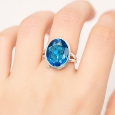 Handmade Swiss Blue Topaz Ring Sterling Silver December Birthstone Jewelry