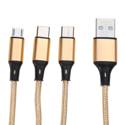Multi Charging Cable Multi USB Charger Cable Nylon Braided 3 in 1 Multiple