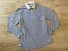 BLUE Slim REISS SYMONS PIN COLLAR SHIRT (XL)