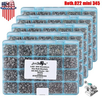 5 Packs AZDENT Dental Orthodontic Brackets Braces MIM Mini Roth.022'' 3 4 5 Hook