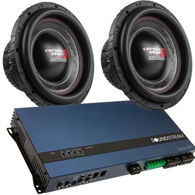 Soundstream RN1-5000D 5000W Bass Amplifier | 2 VMAX12D4 2000W (EACH) Subwoofers
