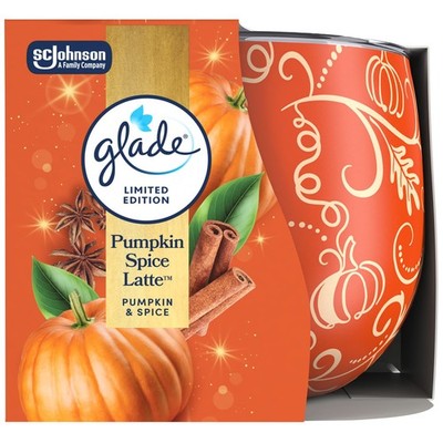 Glade Pumpkin Spice Latte Duftkerze perfekt für gemütliche Herbstabende