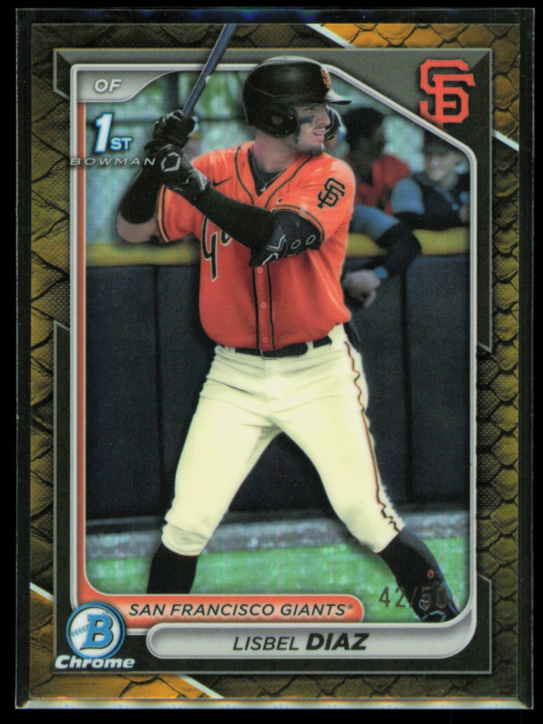 2024 Bowman Chrome Reptilian Gold Refractor Lisbel Diaz #BCP-194 /50