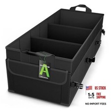 Car Trunk Organizer - 85L Collapsible Car Organizer with Non Slip Large Black