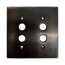 Bronze Two Gang Push Button Switch Plate Heavy Casting