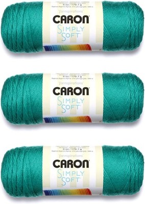 Caron Simply Soft Cool Green Acrylic Yarn 3x6oz Knitting Crochet Craft