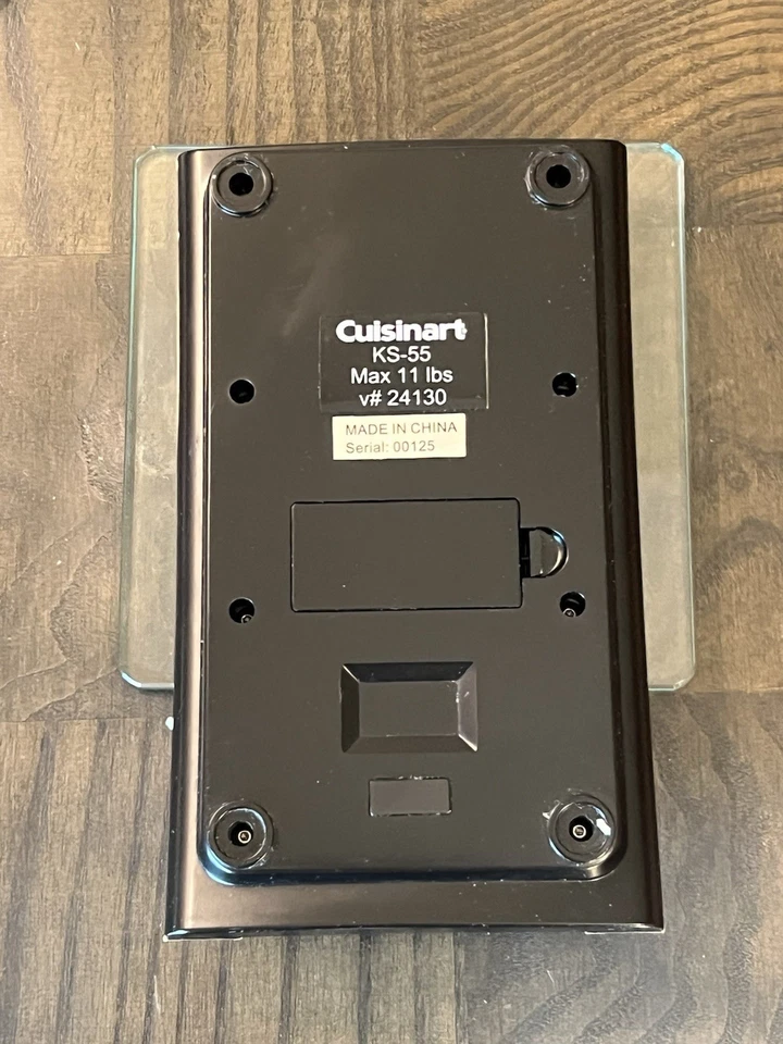 Báscula de cocina Cuisinart KS-55 Max 11 lb tapa de vidrio negro Foto 2 de 4