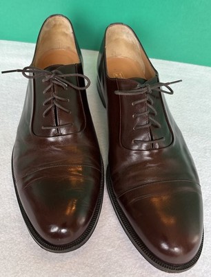 Bruno Magli Ricardo Brown Leather Cap Toe Oxfords Made in Italy Men's 11.5 M