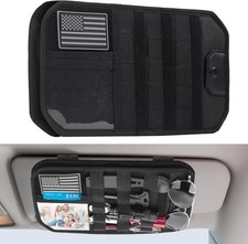 Car Visor Organizer with Zipper Multi-Pockets  Sunglass Holder Molle Car Sun Vi