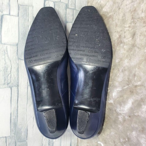 Women 6.0US Valentino Shoes Pumps Navy Leather 6 Limited Edition VHTF Popular Pr - Picture 12 of 14
