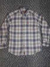Ariat FR Cat 2 Flannel Button Up Work Shirt Long Sleeve Men's Small