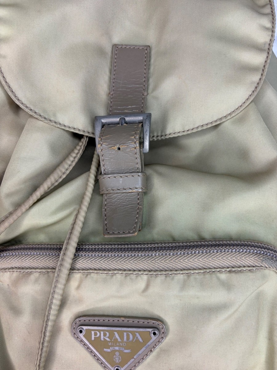 vintagre prada nylon biege backpack View 4